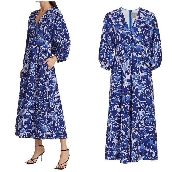 Lela Rose Tulip Crepe Floral Midi Dress - Picture 11 of 11